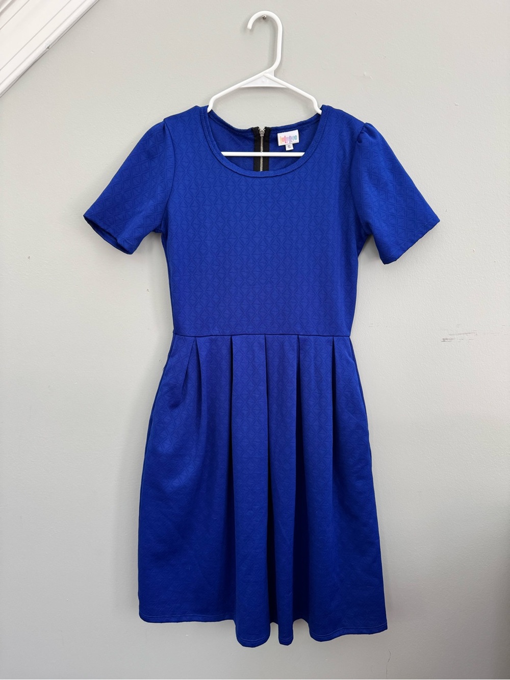 LuLaRoe Cobalt Blue Short Sleeve Fit & Flare Dress